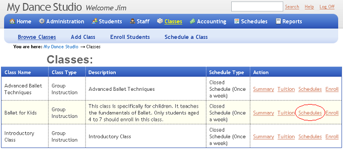 Class List