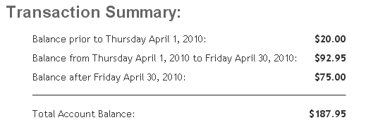 Transaction Summary